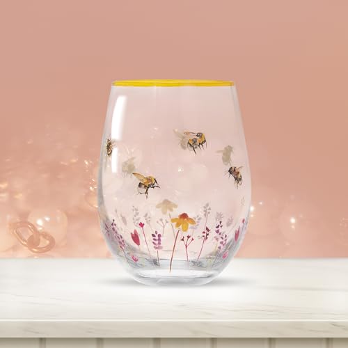 The Leonardo Collection Busy Bees Stemless Gin Cocktail Glass Tumbler