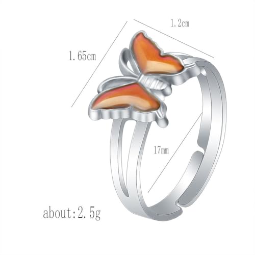 Color Changing Ring Sensing Temperature Rings Oval/Turtle/Butterfly/Penguin Animal Mood Ring Birthday Party Jewelry Gifts For Daughter Niece Sister Friends2
