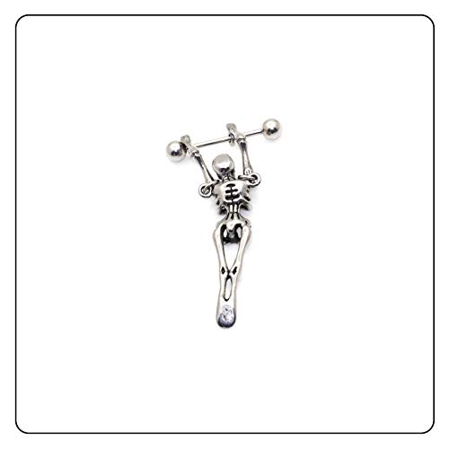 Hip Hop Stainless Steel Skull Skeleton Stud Earrings,2PCS4