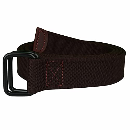 Plus Size 39-75'' Long Double Ring Big Mens Canvas Fabric Cloth Belts Black