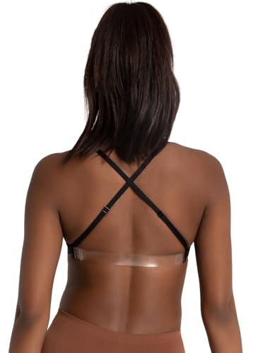 Image of Capezio Womens Capezio Deep Neck Clear Back Bra