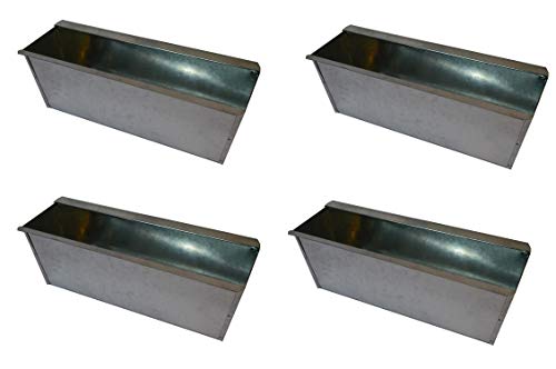 4X Blumenkasten Balkonkasten Einsatz für Europalette Pflanzkasten Verzinkt ca.35,5 X 12,5 x 12 cm Beet Garten vor der Haustüre für Europaletten oder passende Einwegpaletten Einsatz Blumen Pflanzen