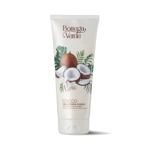 Bottega Verde - Cocco, Crema Corpo Idratante, 200 ml, con Latte di Cocco e Olio di Cocco Vergine, Azione Emolliente e Nutriente, per Tutti i Tipi di Pelle