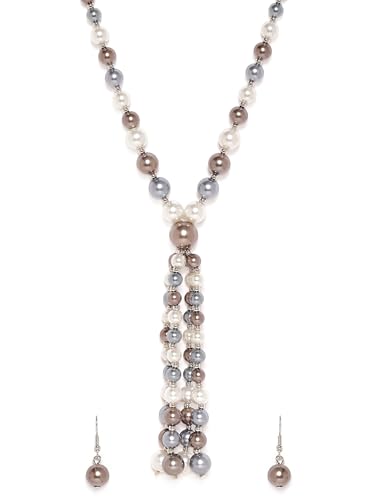 Image of Rubans Pearl Necklace Set Traditional Statement Jewellery Gift for Women & Girls