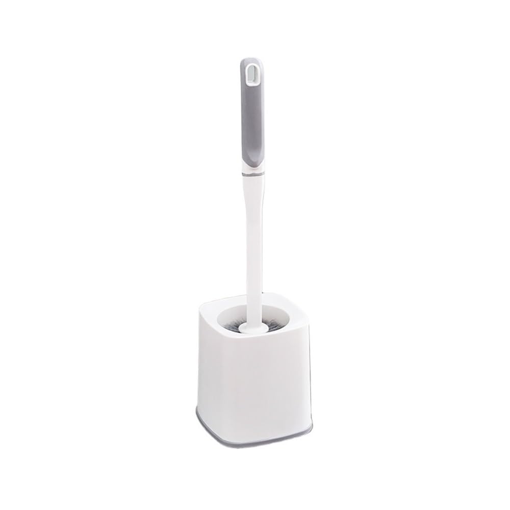 Scrubber Toolet Household Toilet Brush Bathroom Punch-free Long Handle Cleaning Set Square Bathroom Deep Clean(White)