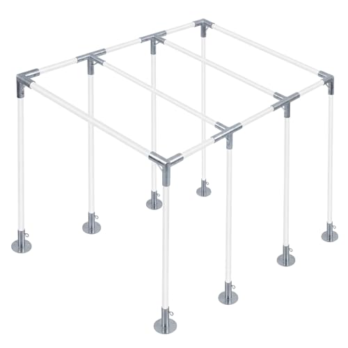 Frienda 8-Leg Lean-to Canopy Fittings for under 1-3/8 Pipes 16 Pcs Lean to Carport Frame Connectors Kit DIY Project for Slant Roof Carport Shed Gazebo Greenhouse Shelter Deck Pipes Not Included