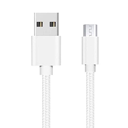 PHONILLICO Cable compatible avec Sony Xperia XA/XA ULTRA/X/X PERFORMANCE - Cable Chargeur Micro USB Nylon Tressé Argent Blanc 1 Metre
