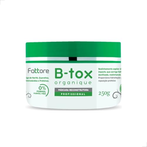 Máscara Capilar Reconstrutora Sem Formol B-tox Organique Fattore Anti frizz 250g