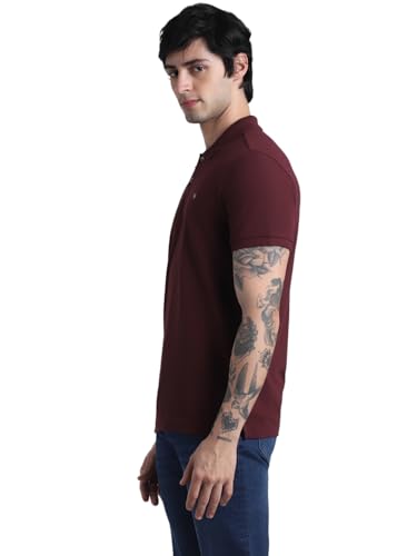 Image of Jack & Jones Men Cotton Polo Collar Slim Fit T-Shirt
