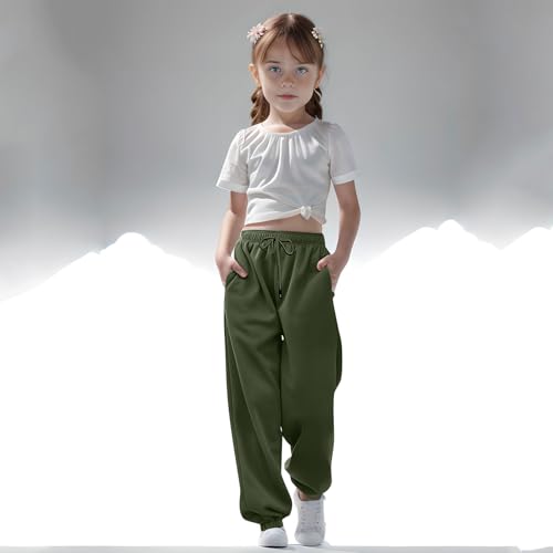Girls Sweatpants Baggy Jogger Pants Elastic Sports Pants Casual Joggers Drawstring Athletic Trousers with Pockets4