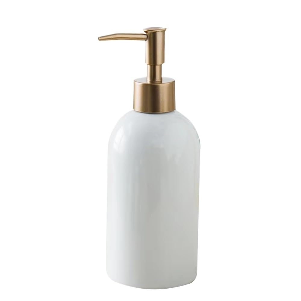 Ceramic Soap Dispenser Empty Ceramic Soap Dispenser Portable Refillable Liquid Pump Bottle Reusable Multi-purpose Hand Sanitizers Container(White)