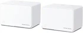 MERCUSYS Halo H80X Kit com 2 unidades WiFi 6 Mesh AX3000, 3 portas Gigabit Ethernet conecta 150+ dispositivos Controle dos Pais cobre até 460 m² configuração fácil por aplicativo (powered by TP-Link)