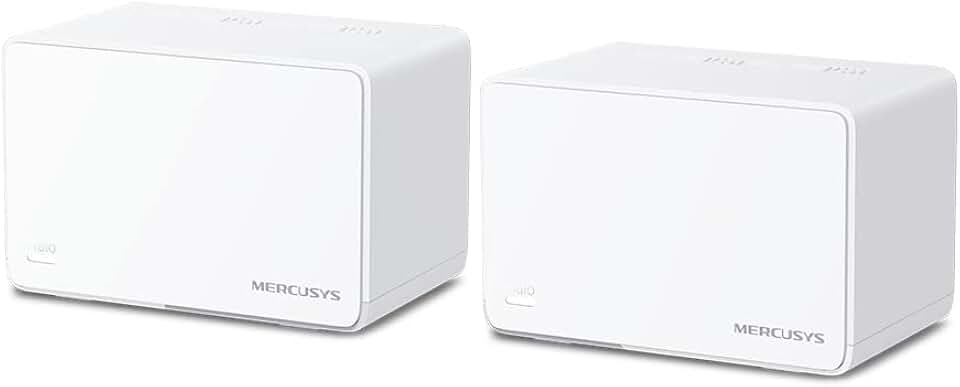 MERCUSYS Halo H80X Kit com 2 unidades WiFi 6 Mesh AX3000, 3 portas Gigabit Ethernet conecta 150+ dispositivos Controle dos Pais cobre até 460 m² configuração fácil por aplicativo (powered by TP-Link)