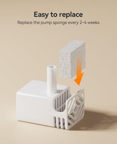 FEELNEEDY 6 Stück Aktivkohlefilter und 6 Stück Schwämme für Wasserpumpe, kompatibel mit 7 Liter Trinkbrunnen für Hunde und Katzen (FN-W14) Ersatzfilter Einzeln Verpackt