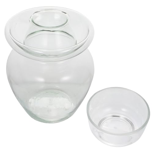 Amosfun Pot à Pickles Verre Transparent Capacité Importante Pot De Conservation Alimentaire Scellé Avec Joint à Eau Pour Cuisine Fermentation De Légumes