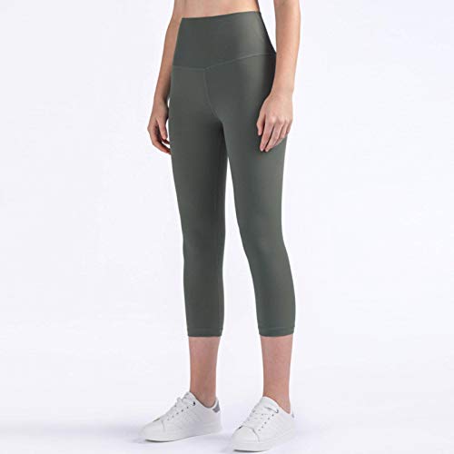 Fitness Sweatpants, European And American One-piece Fitness Sweatpants Women's Double-sided Brocade Nude Cropped High Waist Tigh