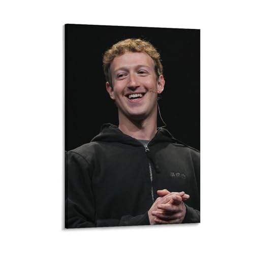 Impression Mark Zuckerberg toile suspendue déco murale 20x30cm