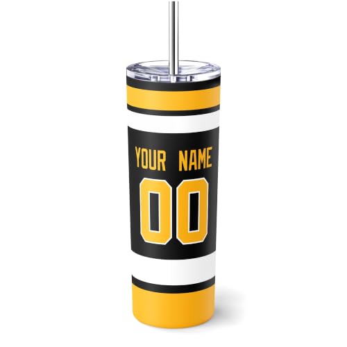 Image of ANTKING Pittsburgh Tumbler 20oz Travel Mug Custom Name Number Gifts | Stainless Steel Insulated Coffee Cup for Men Women
