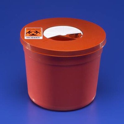MCK44462840 - Covidien Multi-purpose Sharps Container 1-Piece 6.75H X 8.75D Inch Red Base Rotor Lid