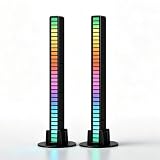 MOONDKIST SMART RGB Rhythm Light Bar with 32 LEDs, Music Atmosphere Rhythm Light with 18 Colors & 8 Dynamic Modes, USB Powered RGB Sound Control Light for Bedroom, Party, Gaming, and Car Decor