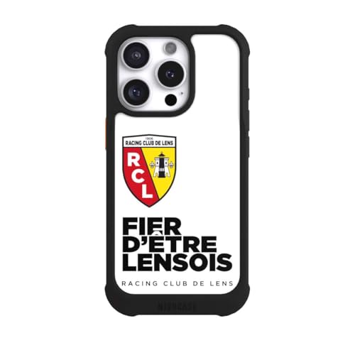 Coque iPhone 16 Pro MagSafe antichoc noire RC Lens pour supporter du Racing Club de Lens