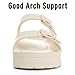 Goosecret Women's Platform Sandals with Arch Support Chunky Lightweight Foam Slip on Slides Comfortable Summer Beach Sandals with Adjustable Buckle Cream White, 37(size 6.5-7)