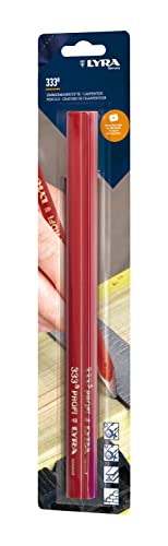 Lyra LYRA L4338006 333® Lot de 3 crayons de charpentier ovales 30 cm de long, version professionnelle, idéal pour le marquage sur bois, sous blister