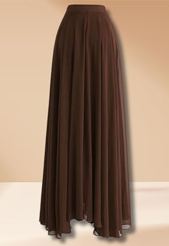 Image of Women's Full Length Georgette Long Skirt- Lehenga with 8 Meters Maxi Flare