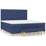 SKM Boxspringbett mit Matratze Blau 180x200 cm Stoff,88,94 KG,3137259,Color: Blau