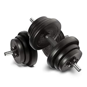 20kg Adjustable Dumbbells Set – Free Weights Dumbbell Handle Bars Pair – Excellent for Weight Lifting Body Building Home Gym Training Equipment Barbell Bench Press Exercise (20KG)