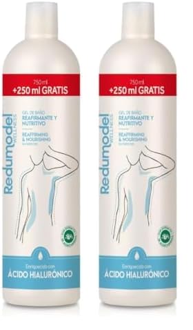 GEL DE BAÑO REAFIRMANTE CON ACIDO HIALURONICO 750 ML + 250 ML GRATIS (Paquete de 2)