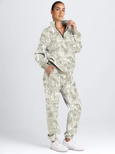 Image of AUTOMET Women's Sweatsuits 2 Piece Outfits Lounge Sets | Cozy Airport Outfits,Casual Sweat Sets for Fall and Winter,Half Zip Pullover and Baggy Sweatpants with Pockets