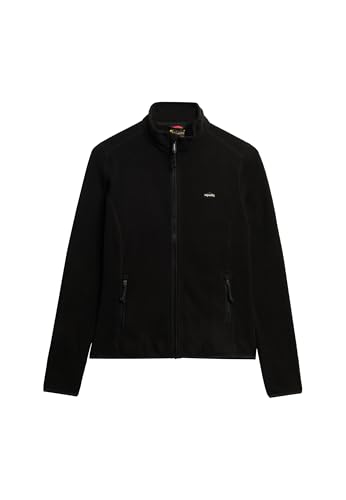 Superdry Chaqueta polar para mujer con cremallera completa, Negro , 48