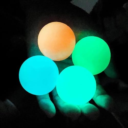 12Pcs Sticky Balls Glow in The Dark Ceiling Balls Soft Night Stress Balls Fluorescent Sticky Wall Balls Multi-Color Luminous Balls Balls Toy for Kids and Adults Anxiety Pressure (12Pcs)