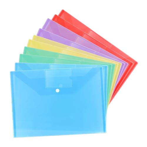 Pochettes plastiques A4 multicolores SHINEOFI avec bouton pour classement de bureau x20