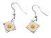 Miniblings Toast mit Ei Ohrringe Hänger Spiegelei Brot Frühstück Toastbrot Brote - Handmade Modeschmuck I Ohrhänger Ohrschmuck versilbert
