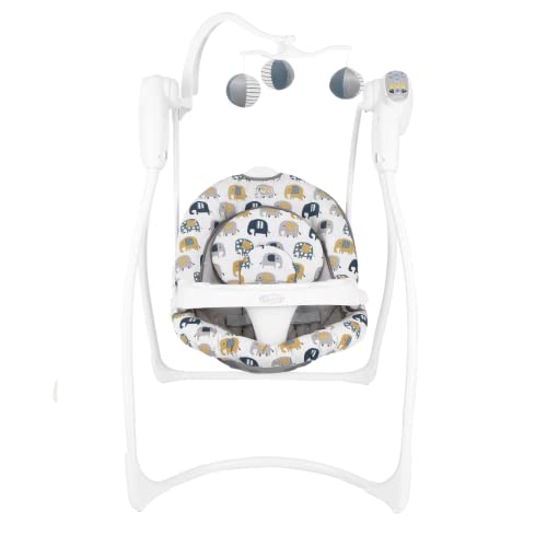 Graco Balançoire Lovin' Hug de la Naissance à 6 Mois Environ (9 kg), 6 Vitesses de Balancement, 4 Positions d'inclinaison, 10 mélodies et Sons de la Nature, Motif...