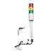 Signaworks LED 3 Stack Tower Light 120 VAC, Steady, Red/Amber/Green - Andon Tower Light, 10 Inch Threaded Pole, Nuts and Right-Angle Bracket Only - Pre-Wired & Pre-Assembled