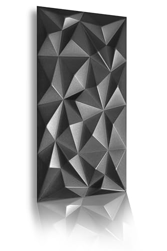 Pannelli 3D in polistirene XPS, moderni pannelli da parete e soffitto, pannelli da parete, leggeri flessibili, 100 cm x 50 cm, 2 m², 4 pezzi (nero 03)
