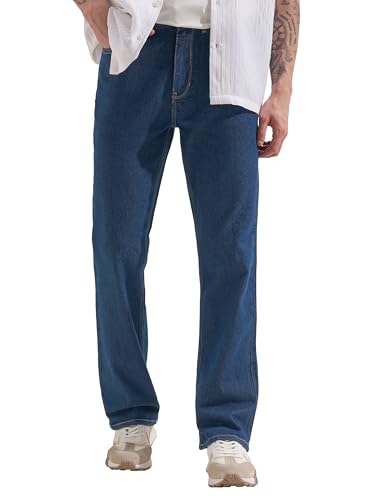 Image of Highlander Men Men's Straight Relaxed Fit Jeans | Stretchable | Everyday Comfort & Style| Jeans for Man|Premium Cotton Blend
