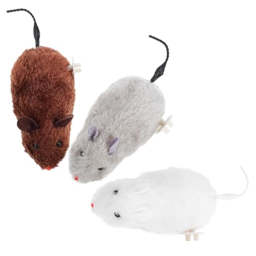 Juguetes ratón de cuerda para gatos interactivos y masticables de peluche 2