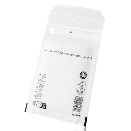 Switory 25stk Luftpolsterumschläge Polsterumschlag Versandtaschen A1(120 x 175 mm) 11/A, Weiß Luftpolstertaschen geeignet für DIN A6, Versandverpackung mit Selbstklebeverschluss