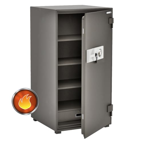 Mahmayi Secure SD108 Dial & Key Fire Safe Secure Functional Safe Organiser with Hammertone Paint Finish Safety for Home Business Office Hotel Money Document Jewellery safe Security Safe Box 265Kgs