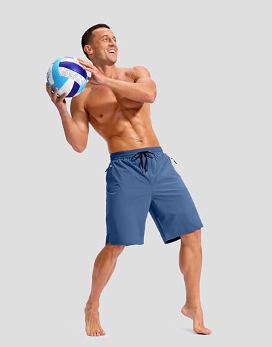 Image of G Gradual Mens Swim Trunks with Compression Liner 7 inch /9'' Quick Dry Board Shorts Swimsuit Bathing Suit for Men Zipper Pockets