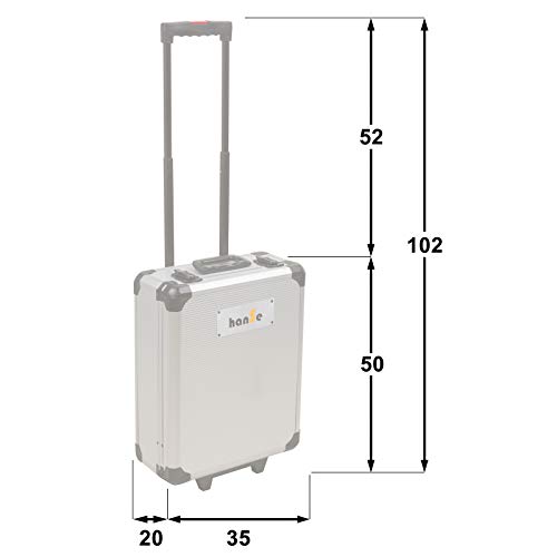 hanSe Werkzeugtrolley gefüllt Profi 1050-teilig, Werkzeugkoffer mit Rollen 50x25x42cm, Werkzeugkoffer Trolley mit 4… – Bild 5