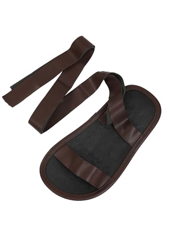 Roman Costume Sandals for Kids - Faux Leather Gladiator Sandals with Knee-High Straps