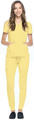 Dagacci Medical Uniform® Women's V-Neck Jogger Scrubs