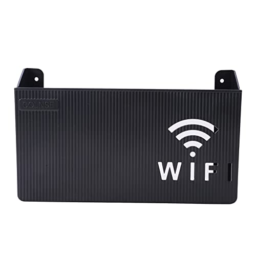 WINSX Wifiルーター収納ボックス 壁掛けプラグボードブラケット ストレージボックス オーガナイザー ワイヤールーター テレビセットトップボックス、ブラック