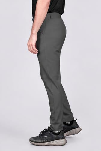 Image of HARSHAD KUMAR & CO. Men's Solid Slim Fit Stretchable Casual Wear Comfortable Formal Trousers Pants
