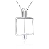 LGSY Square Cube Cage Pendants for Pearl Jewelry Making Sterling Silver, Design Pearl Cage Pendants...